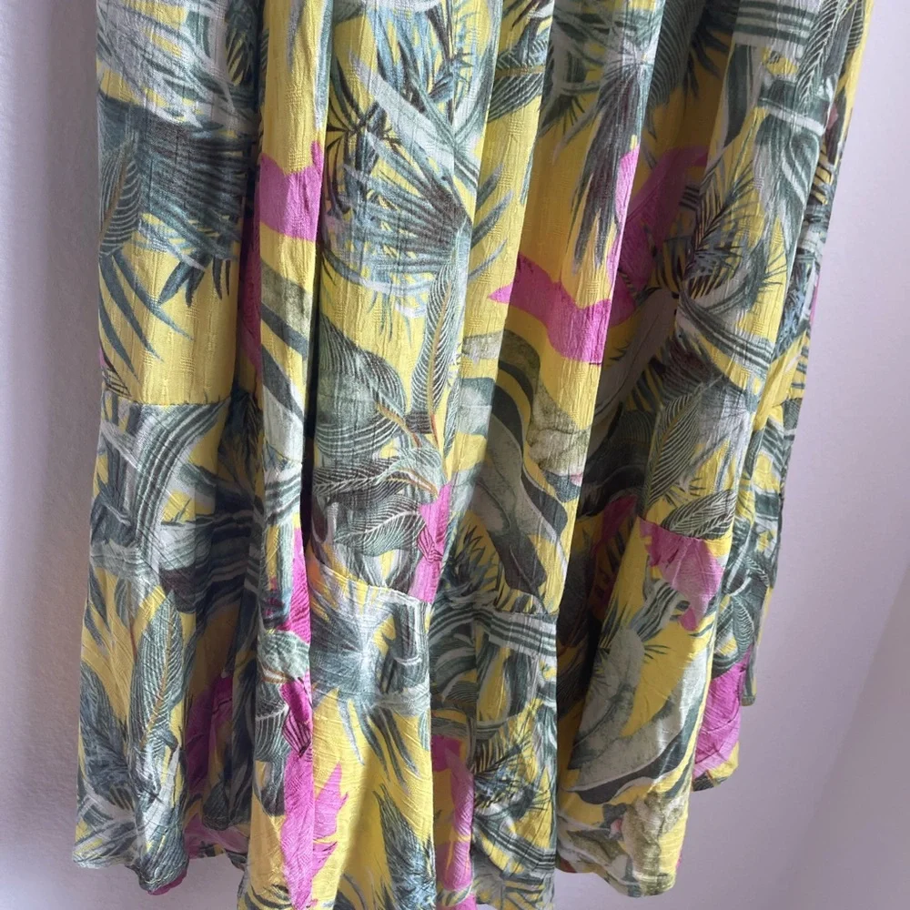 Cynthia Rowley Yellow‎ & Pink Tropical Button-Front Dress